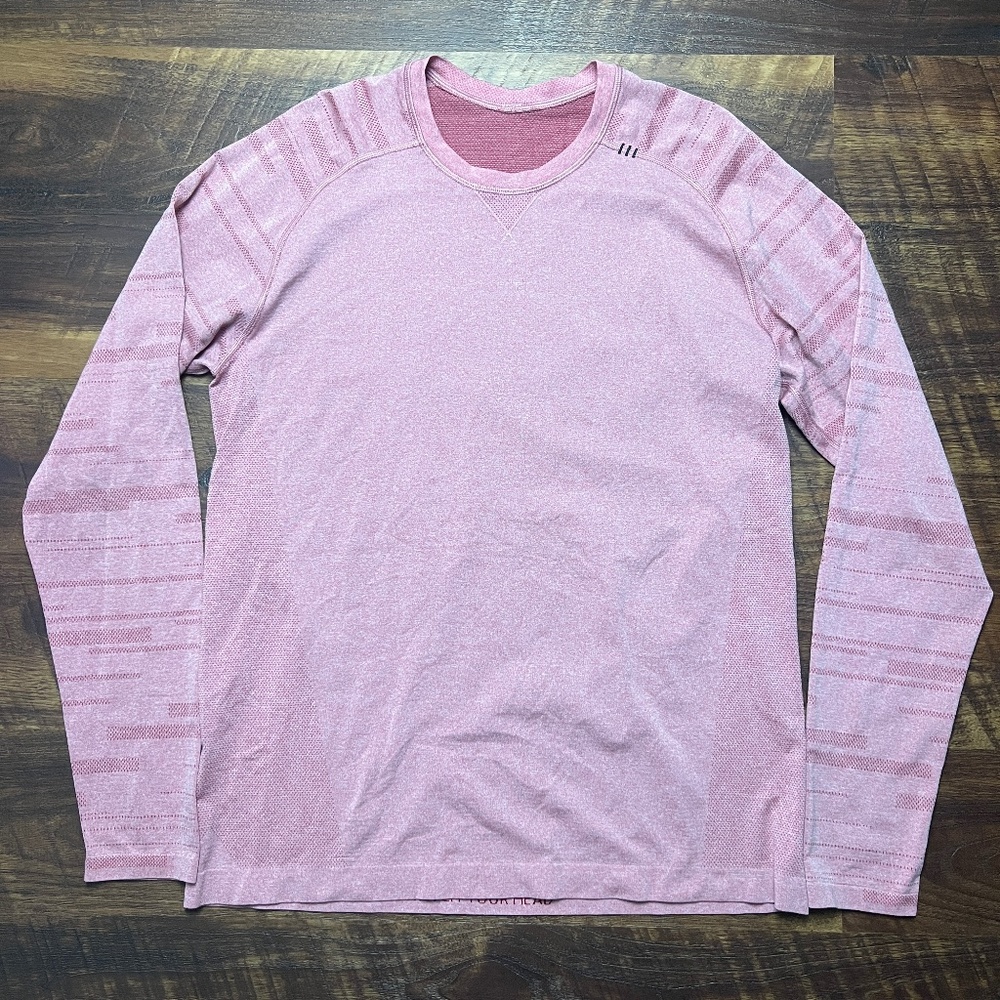 Lululemon Metal Vent Tech Long Sleeve Heathered Red sz L Mens Athletic Top Shirt
